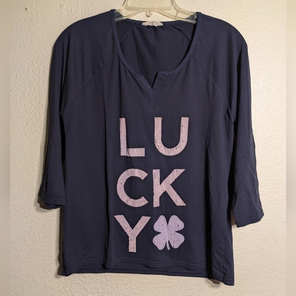 Lucky Brand Women's Navy Top Size S/P Pre-owned - Picture 2 of 8